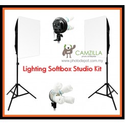 Camzilla SE212B - 2 x Light Studio Lighting and Softbox continuous lighting kit